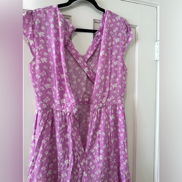 J. Crew purple pink floral faux wrap ruffle mini dress - Picture 14 of 14